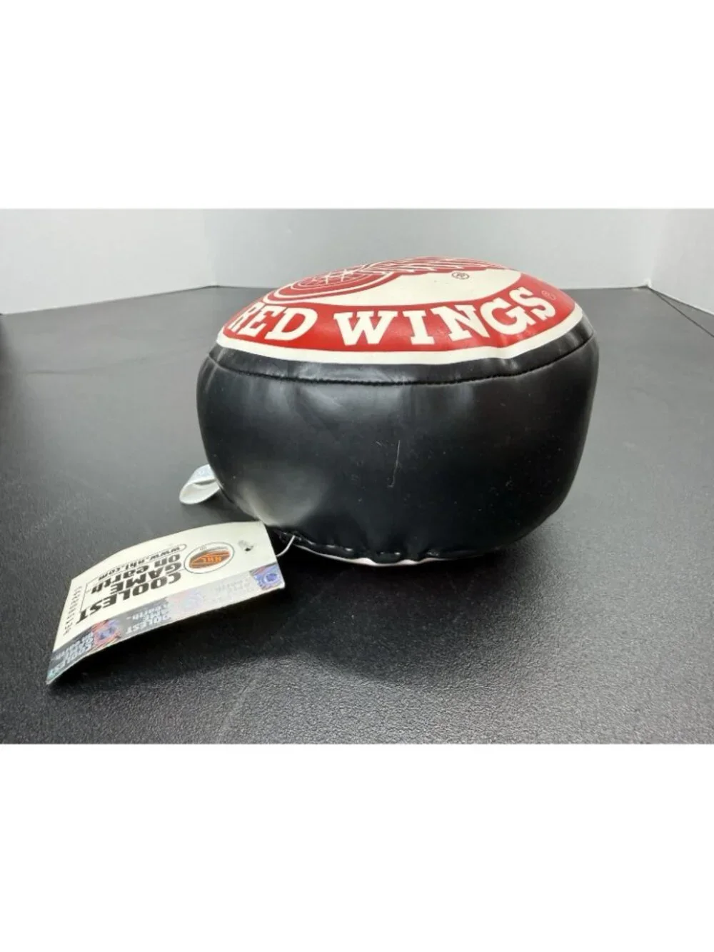 Vintage Detroit Redwings Hockey Puck Stuffed Vinyl Window Hanger Suction Cup